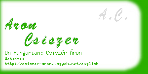 aron csiszer business card
